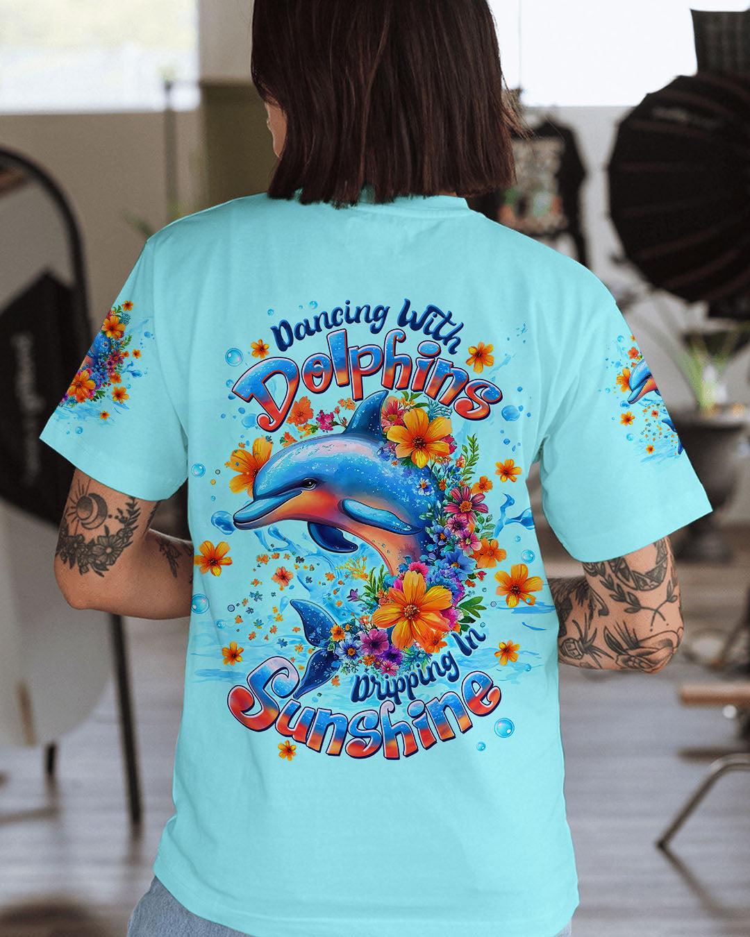 BLISSCORNERS DANCING WITH DOLPHINS ALL OVER PRINT
