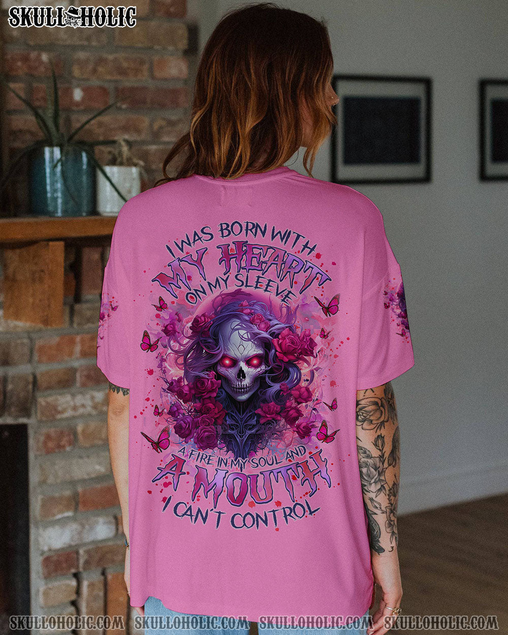 BLISSCORNERS DON'T LIKE ME FCK OFF PROBLEM SOLVED MESSY BUN SKULL ALL OVER PRINT