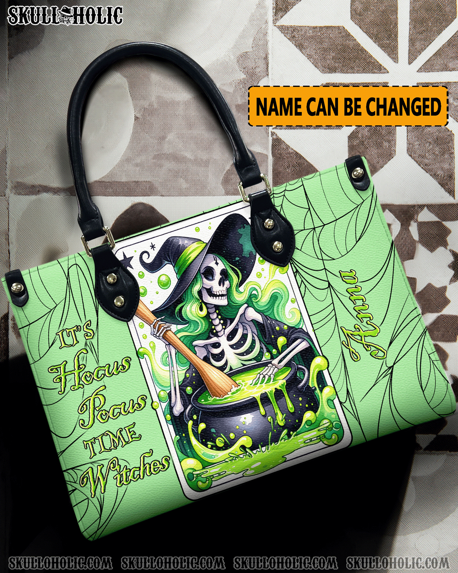 BLISSCORNERS HOCUS POCUS HALLOWEEN LEATHER HANDBAG