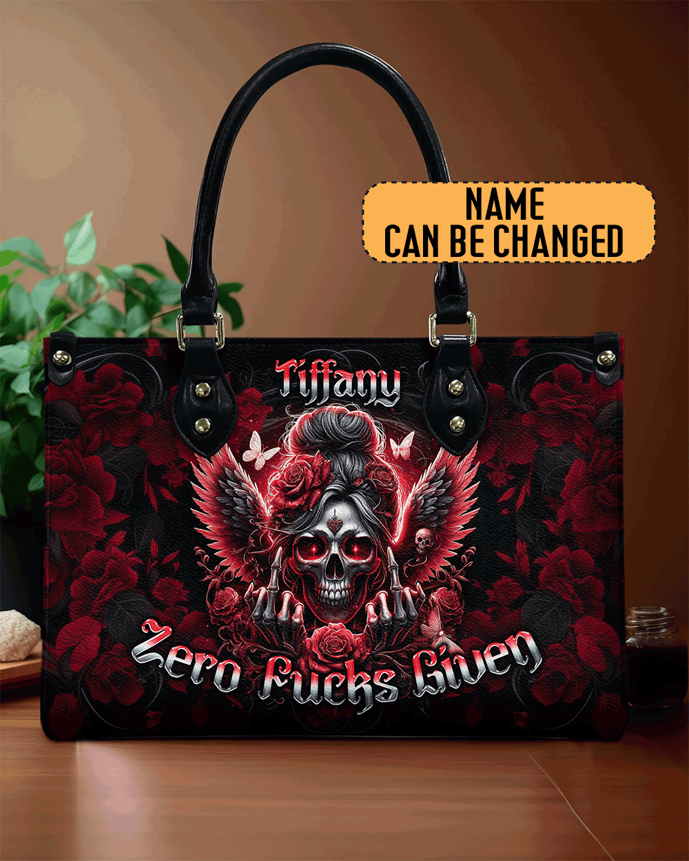 BLISSCORNERS ZERO F GIVEN  SKULL MESSY BUN LEATHER HANDBAG