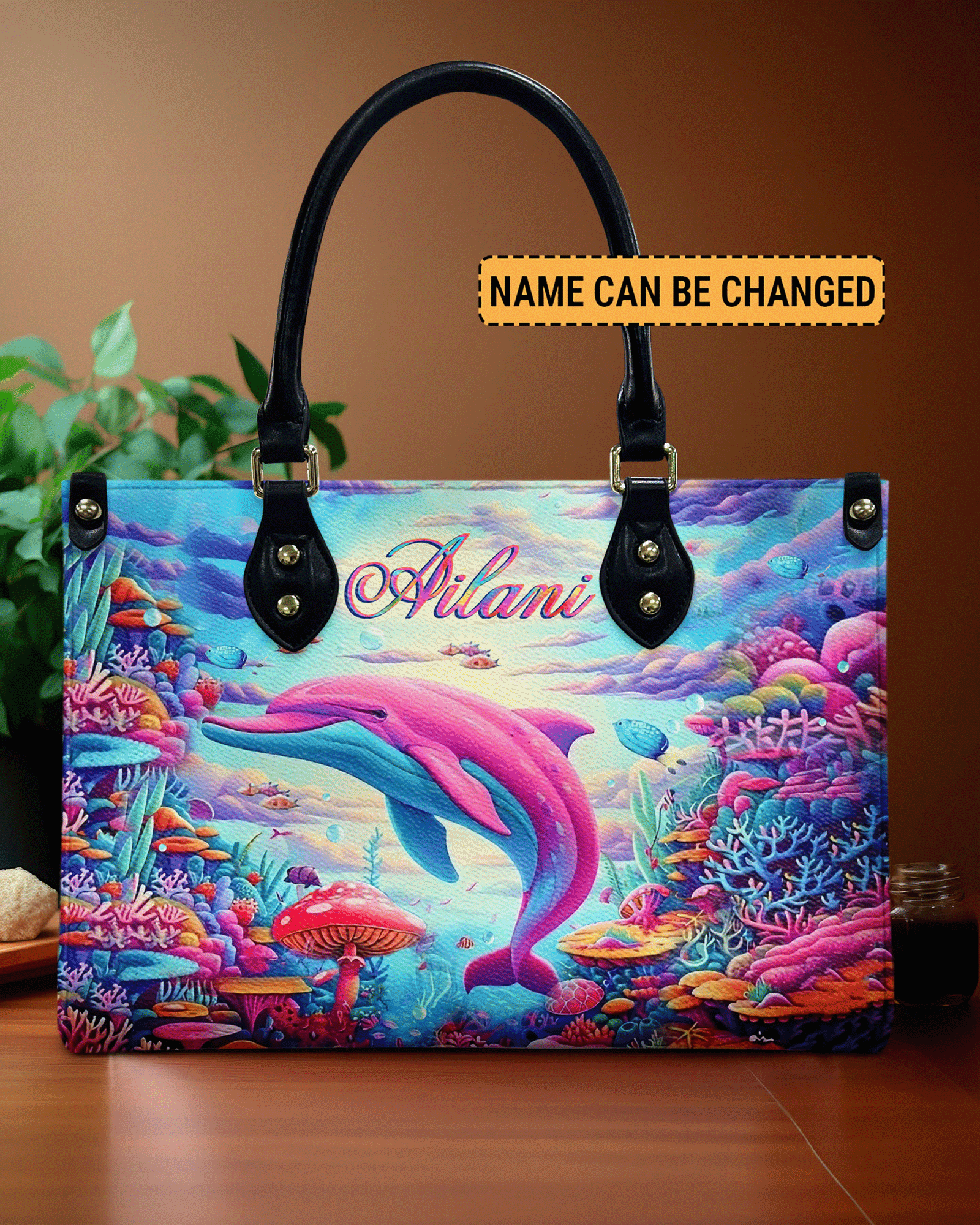 BLISSCORNERS PINK DOLPHIN LEATHER HANDBAG