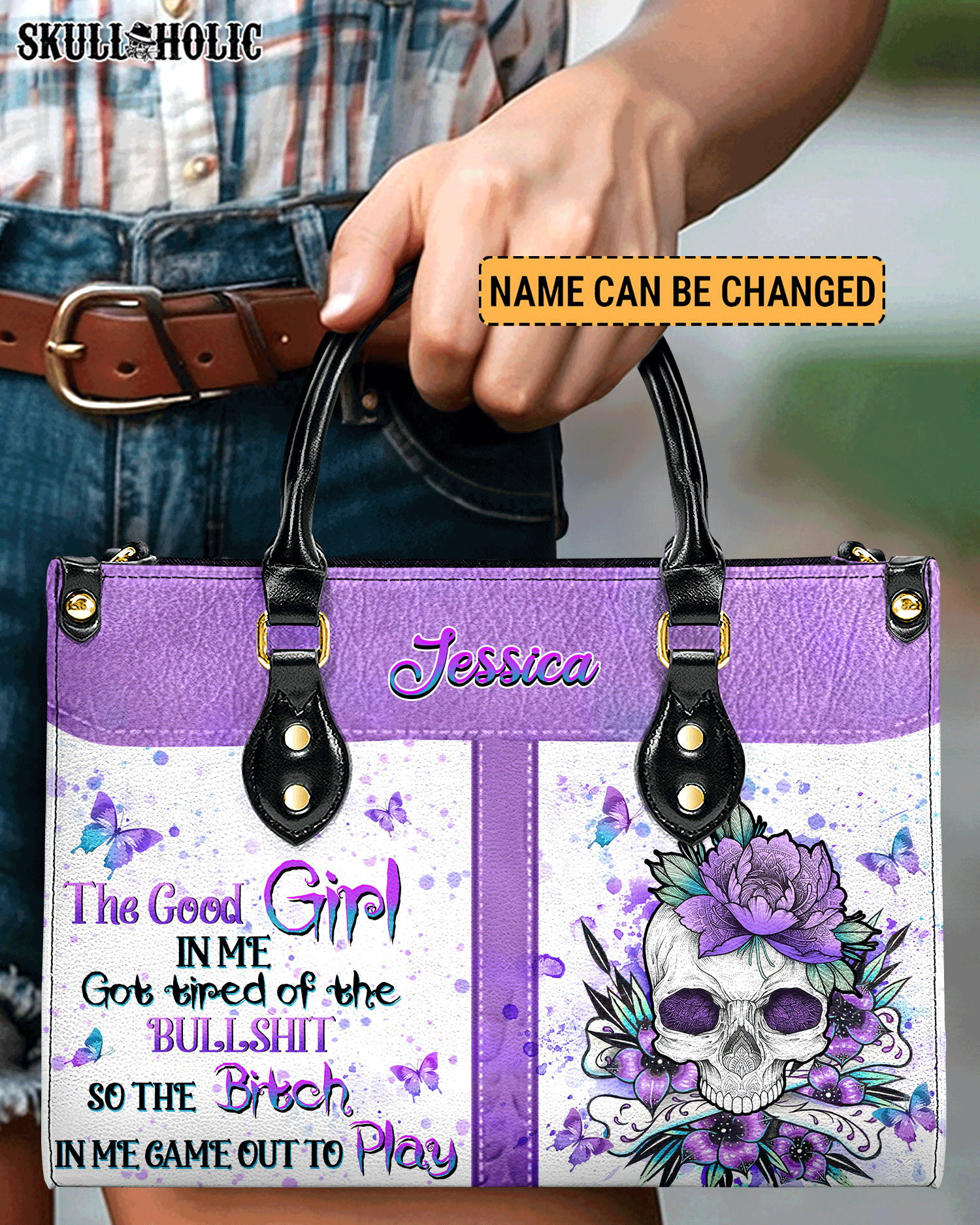 BLISSCORNERS THE GOOD GIRL IN ME LEATHER HANDBAG