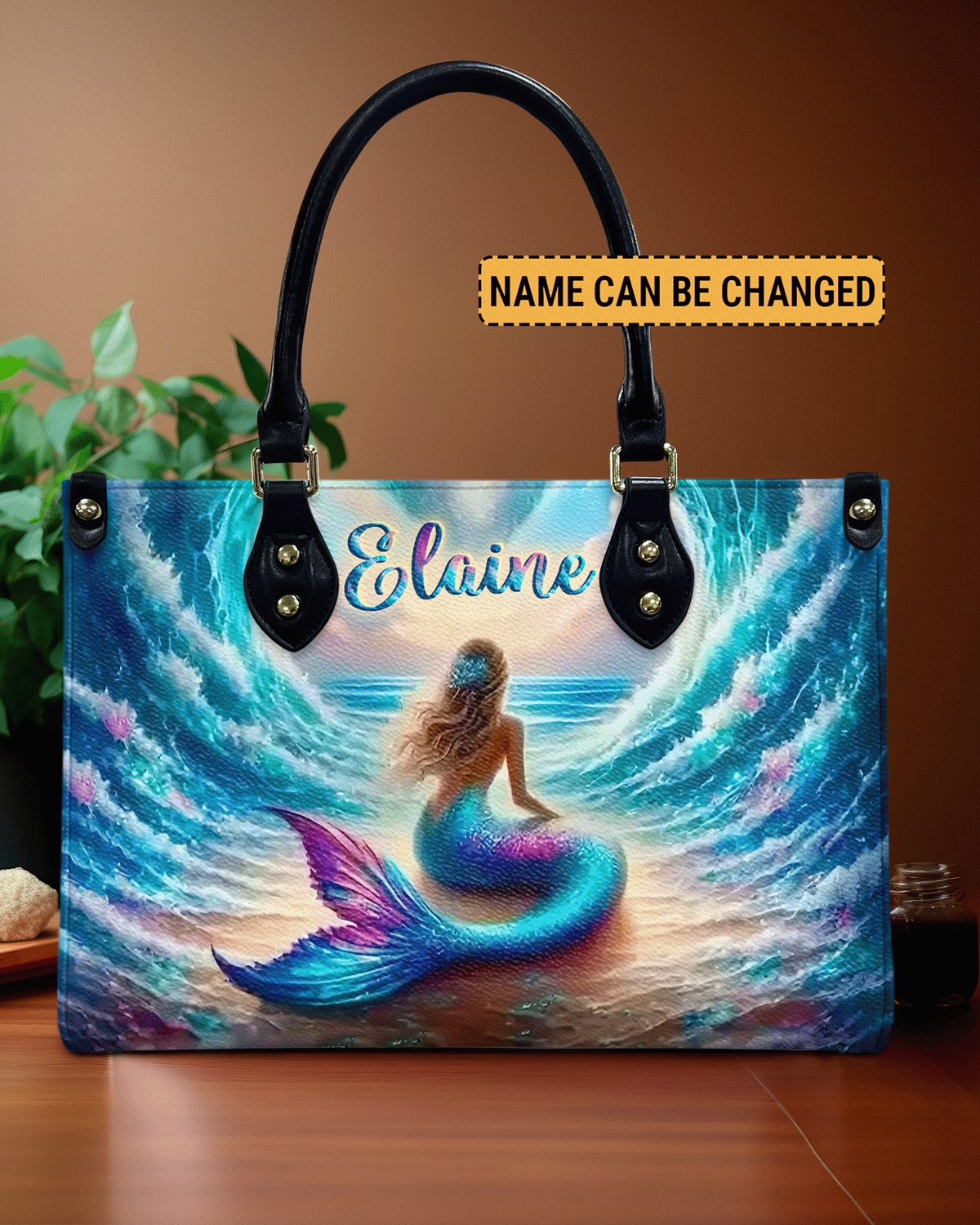 BLISSCORNERS MERMAID WAVES LEATHER HANDBAG