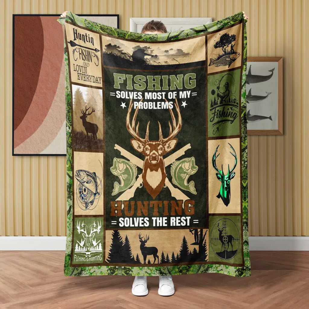 Blisscorners Vintage Fishing Hunting Blanket
