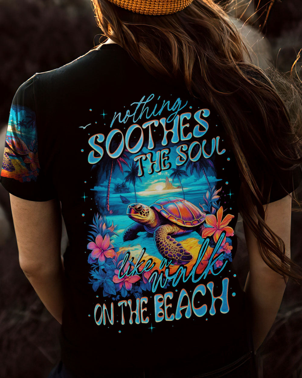 BLISSCORNERS WALK ON THE BEACH TURTLE ALL OVER PRINT