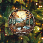 Blisscorners Elk Hunting Customized Name Acrylic Orrnament