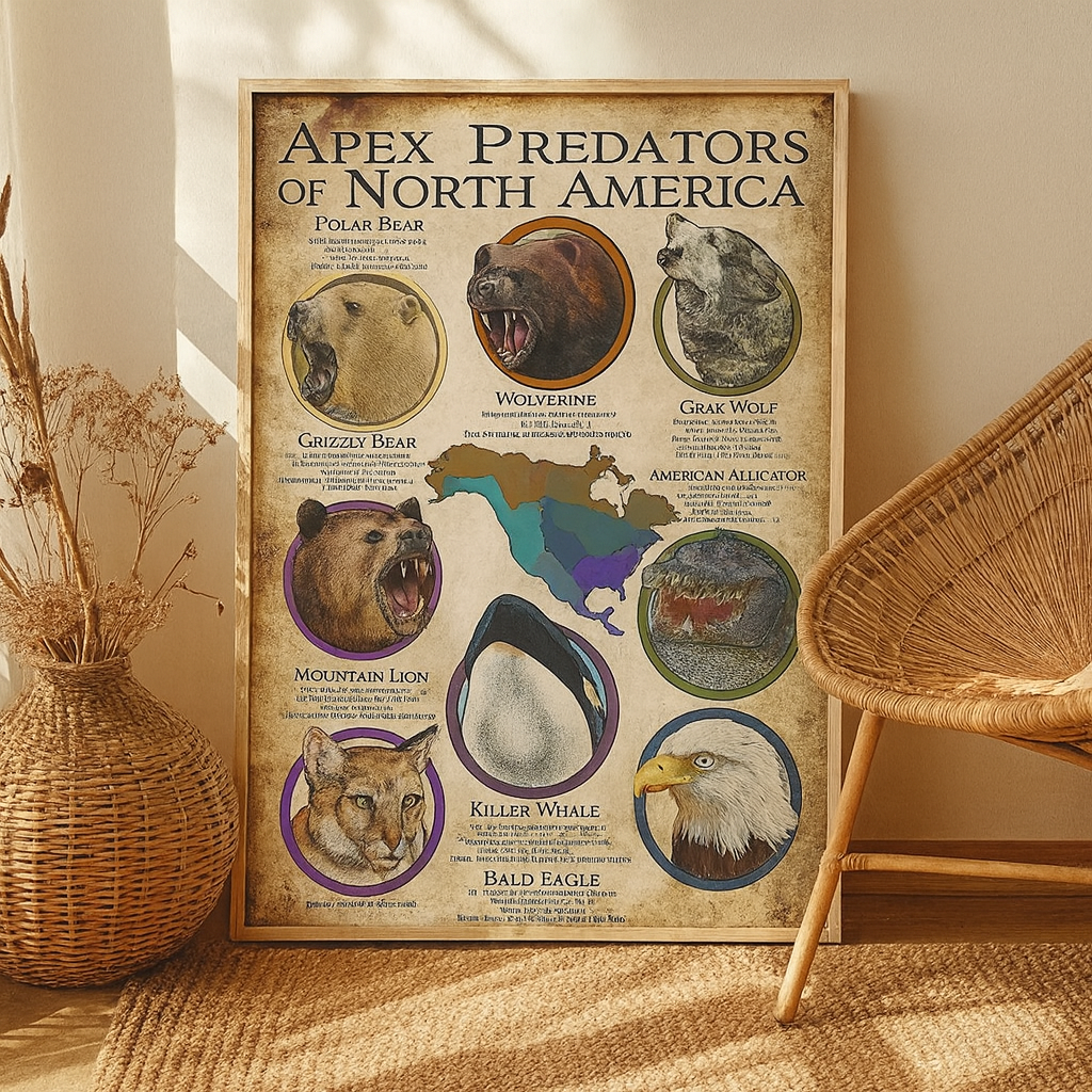 Blisscorners Animals USA Hunting Framed Canvas LM2611
