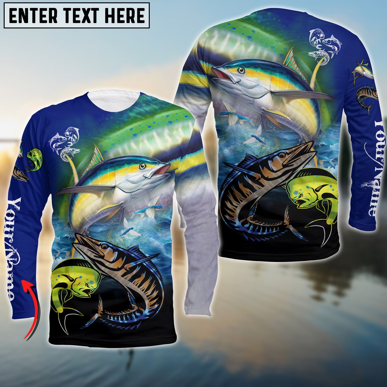 Blisscorners Mahi-mahi, Wahoo, Tuna Customize Name 3D Shirts