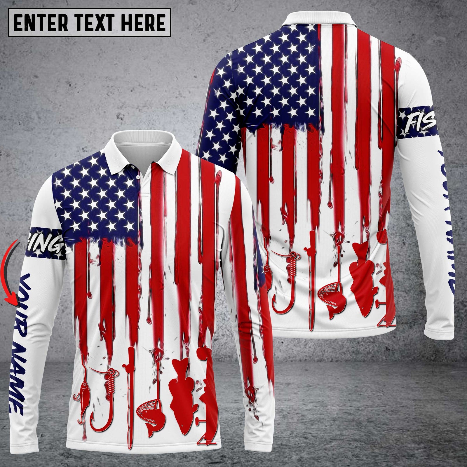 Blisscorners Flag Us Fishing Customize Name 3D Shirts