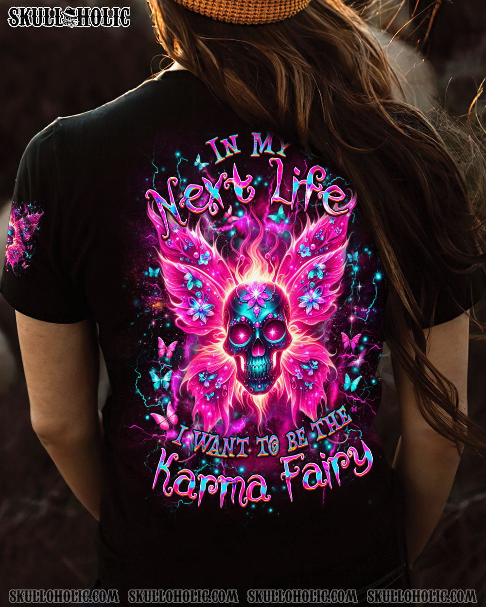 BLISSCORNERS KARMA FAIRY SKULL WINGS ALL OVER PRINT