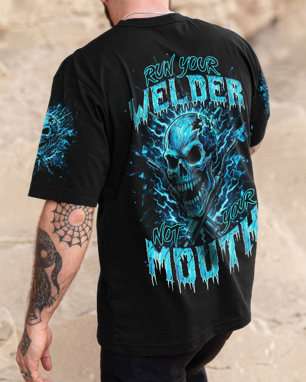 BLISSCORNERS WHEN THE HOOD DROPS WELDER SKULL ALL OVER PRINT