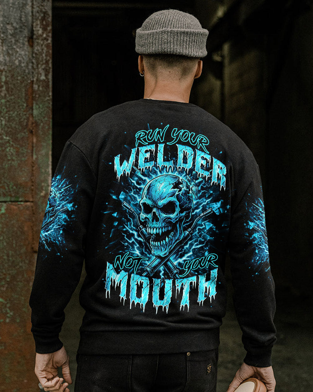 BLISSCORNERS WHEN THE HOOD DROPS WELDER SKULL ALL OVER PRINT