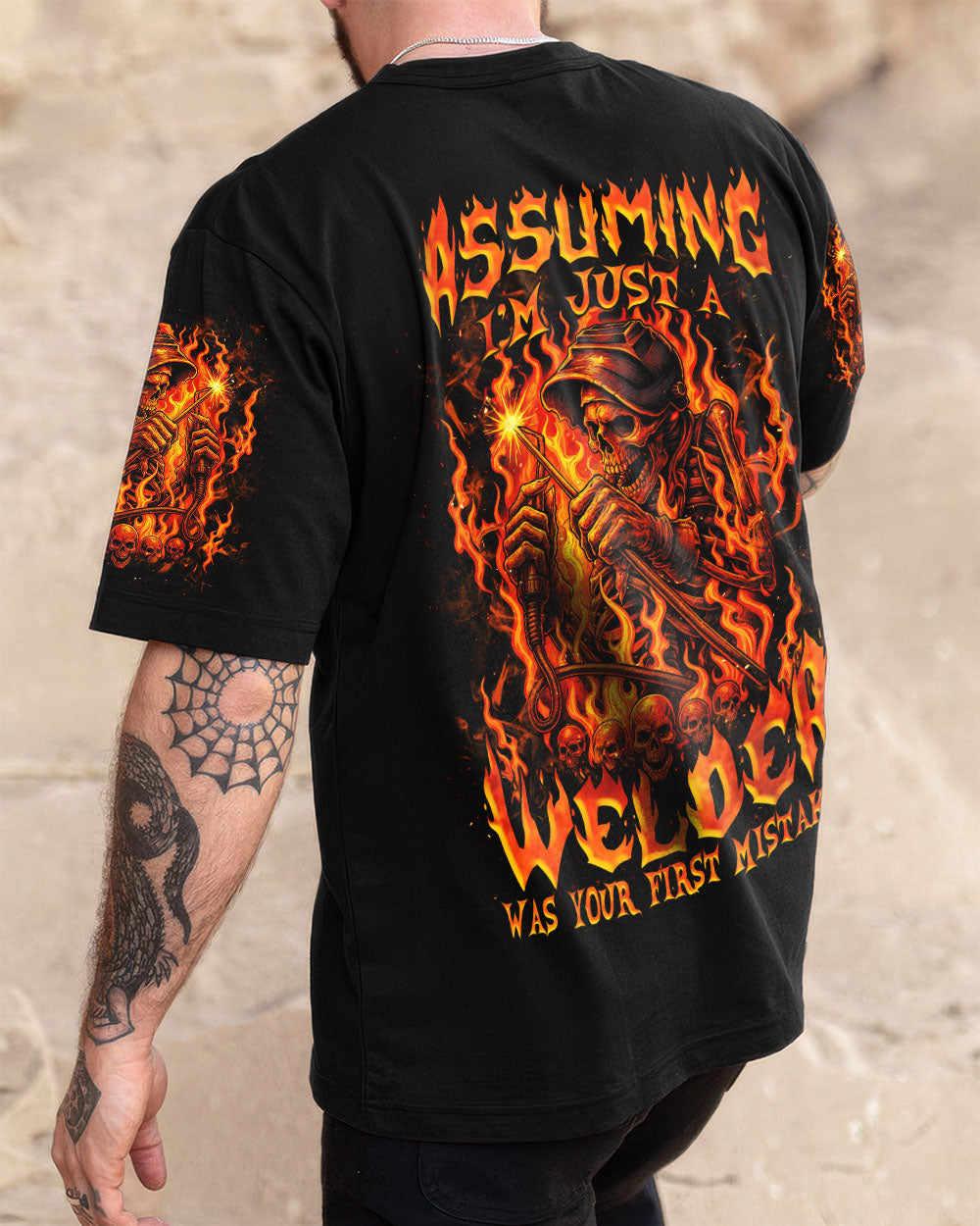 BLISSCORNERS ASSUMING I'M JUST A WELDER SKULL ALL OVER PRINT
