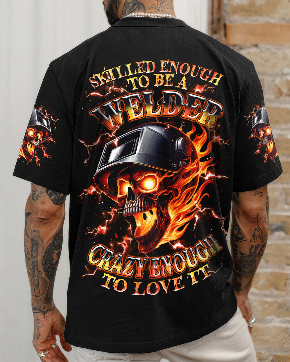 BLISSCORNERS WELDER WE THE WILLING WELDER SKULL ALL OVER PRINT