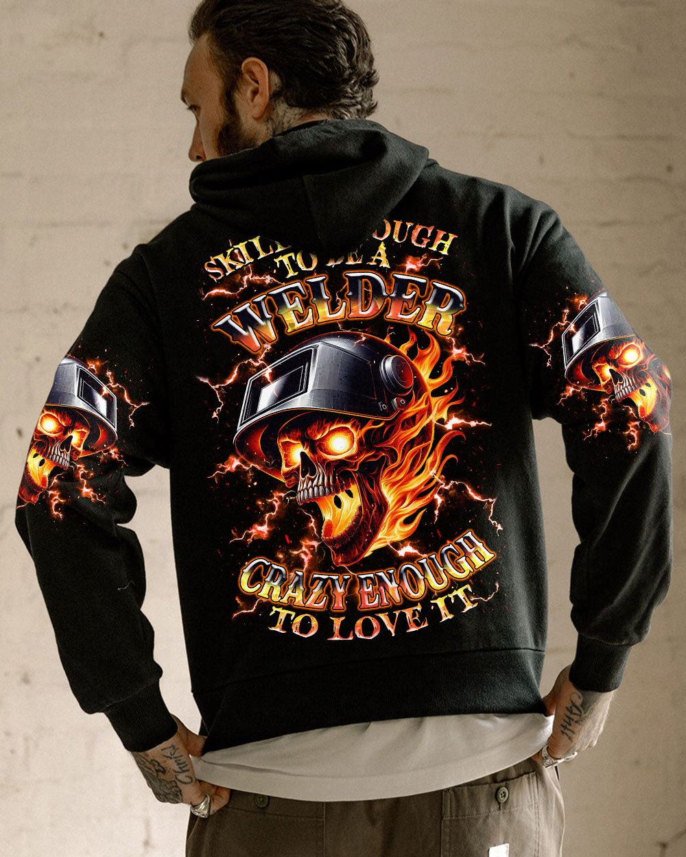 BLISSCORNERS WELDER WE THE WILLING WELDER SKULL ALL OVER PRINT