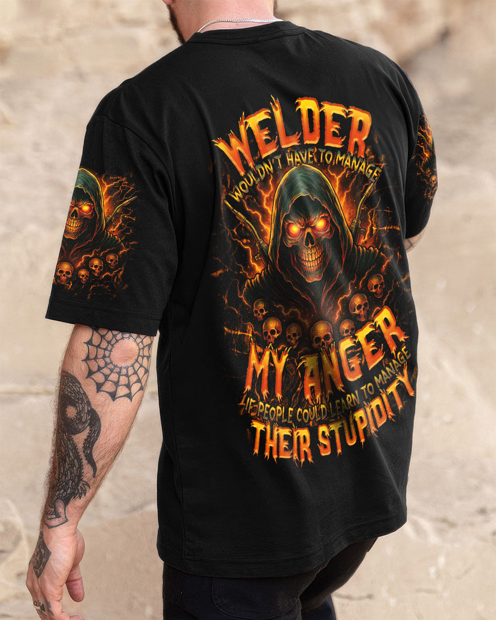 BLISSCORNERS ASSUMING I'M JUST A WELDER SKULL ALL OVER PRINT