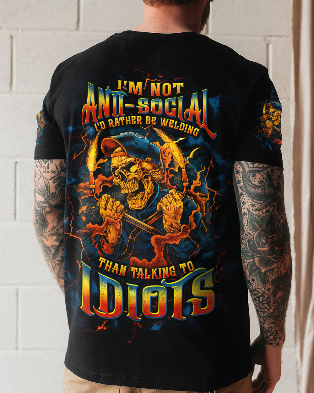 BLISSCORNERS ASSUMING I'M JUST A WELDER SKULL ALL OVER PRINT
