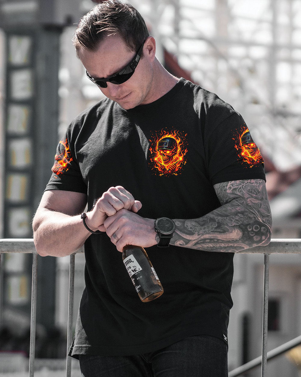 BLISSCORNERS MOVE OVER BOYS WELDER SKULL ALL OVER PRINT