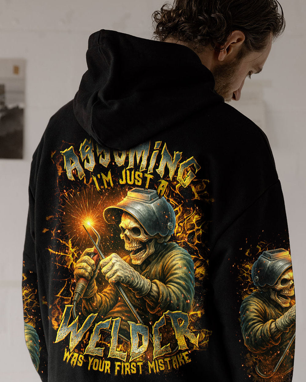 BLISSCORNERS MASTER OF FIRE WELDER SKULL ALL OVER PRINT