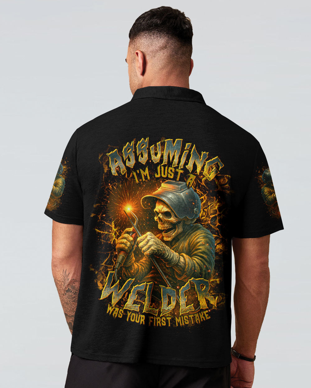 BLISSCORNERS MASTER OF FIRE WELDER SKULL ALL OVER PRINT