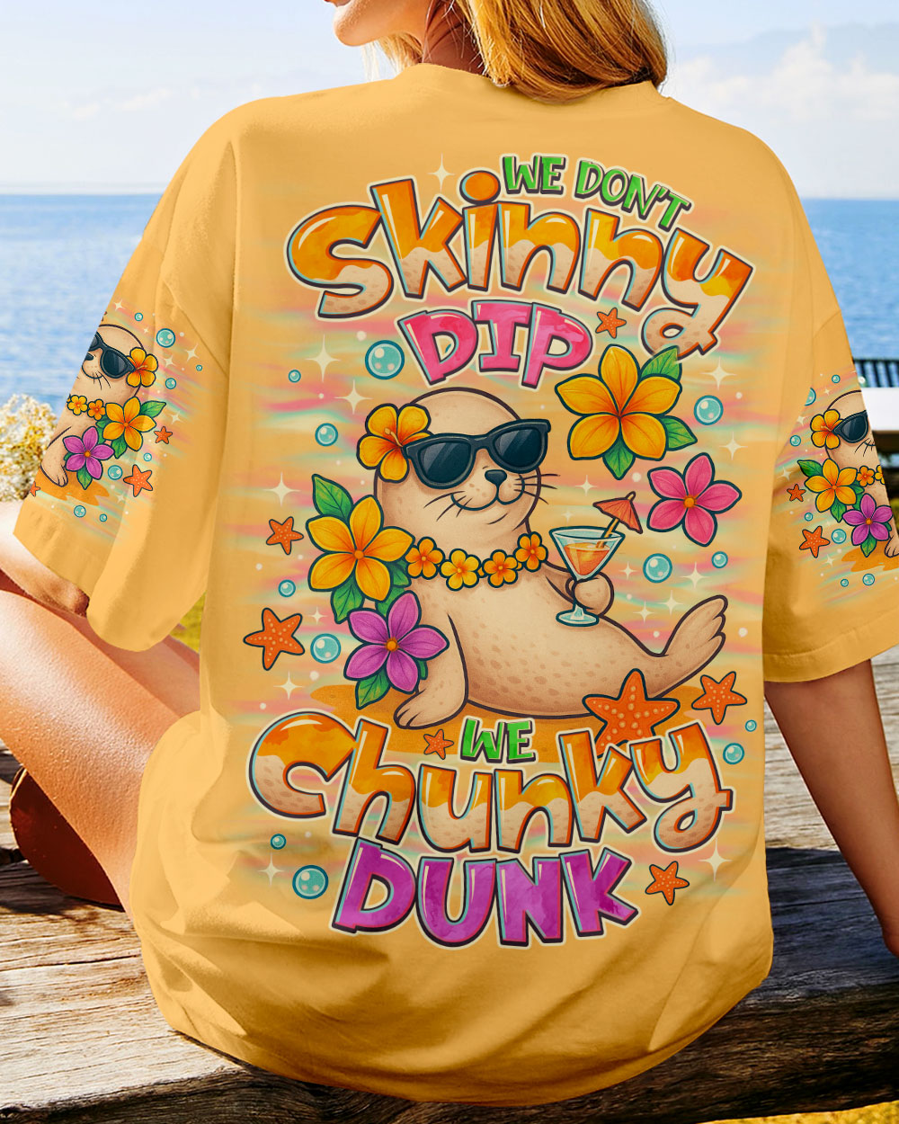 BLISSCORNERS WE DON'T SKINNY DIP SEAL ALL OVER PRINT