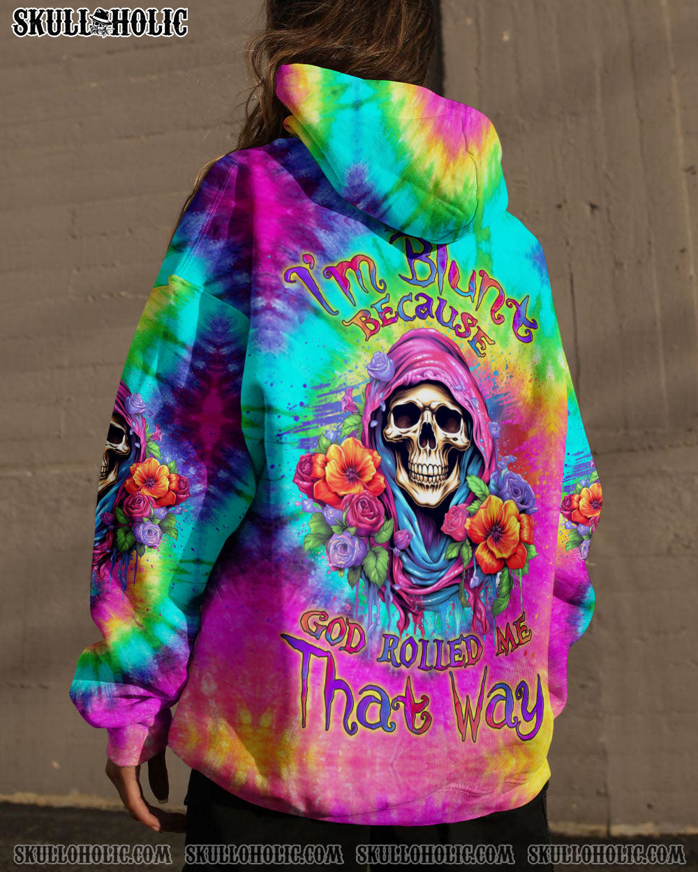 BLISSCORNERS I'M BLUNT BECAUSE GOD ROLLED ME TIE DYE ALL OVER PRINT