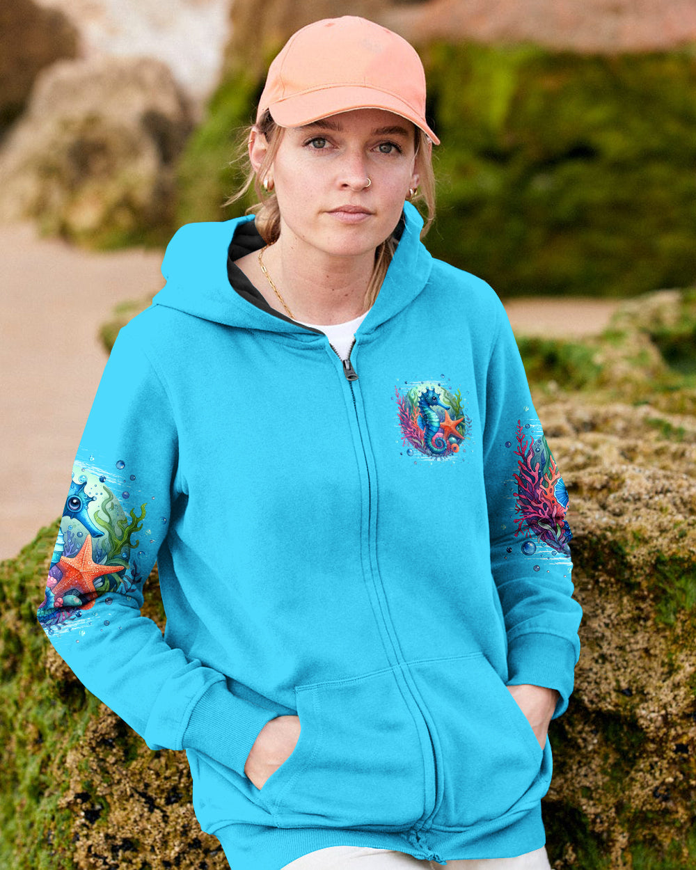 BLISSCORNERS SALTWATER HEALS EVERYTHING SEAHORSE ALL OVER PRINT