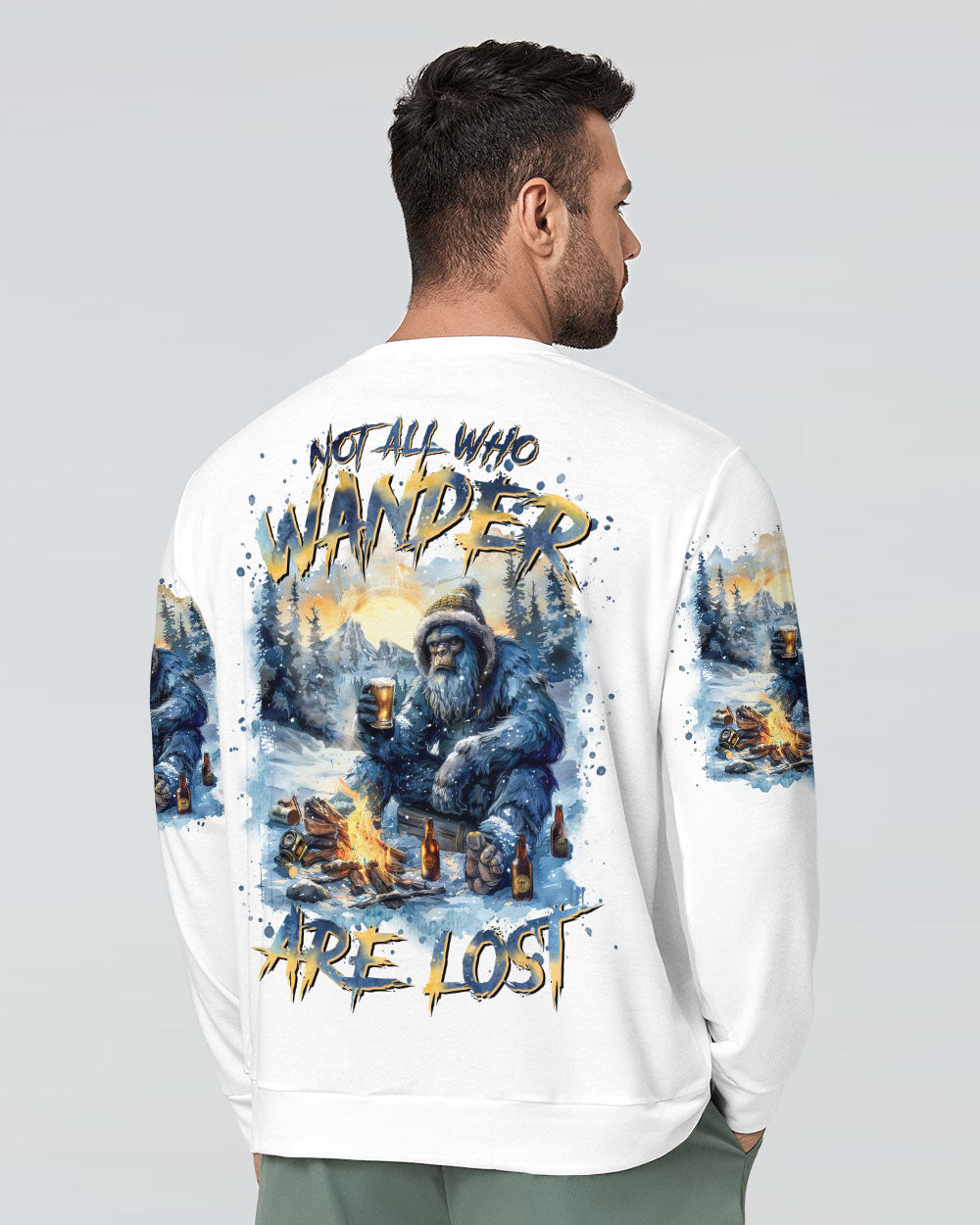 BLISSCORNERS NOT ALL WHO WANDER ARE LOST BIGFOOT ALL OVER PRINT
