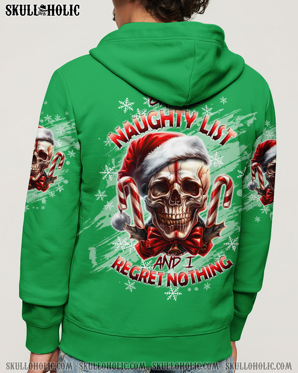 BLISSCORNERS ON THE NAUGHTY LIST SKULL CHRISTMAS ALL OVER PRINT