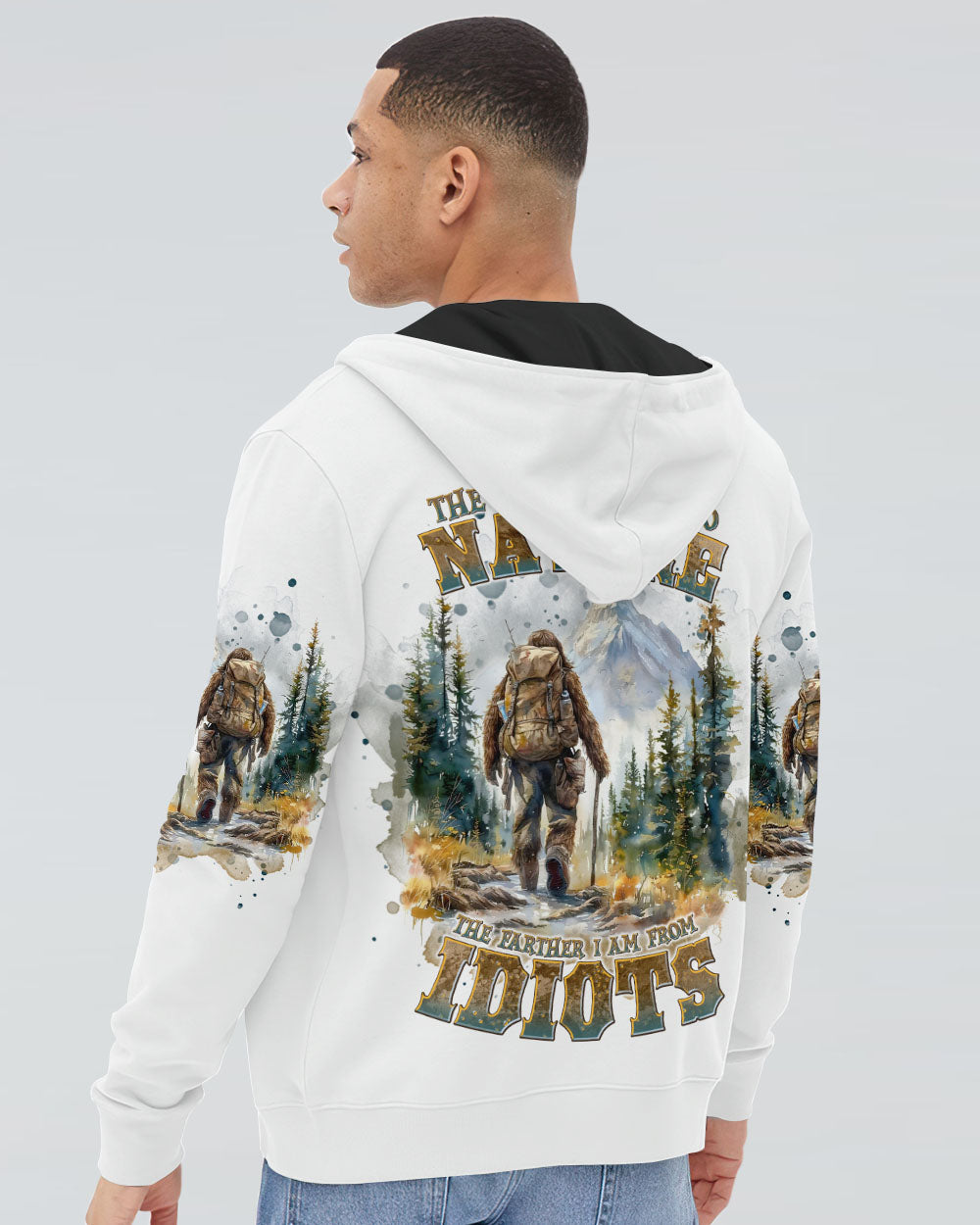 BLISSCORNERS THE CLOSER I GET TO NATURE BIGFOOT HIKING ALL OVER PRINT