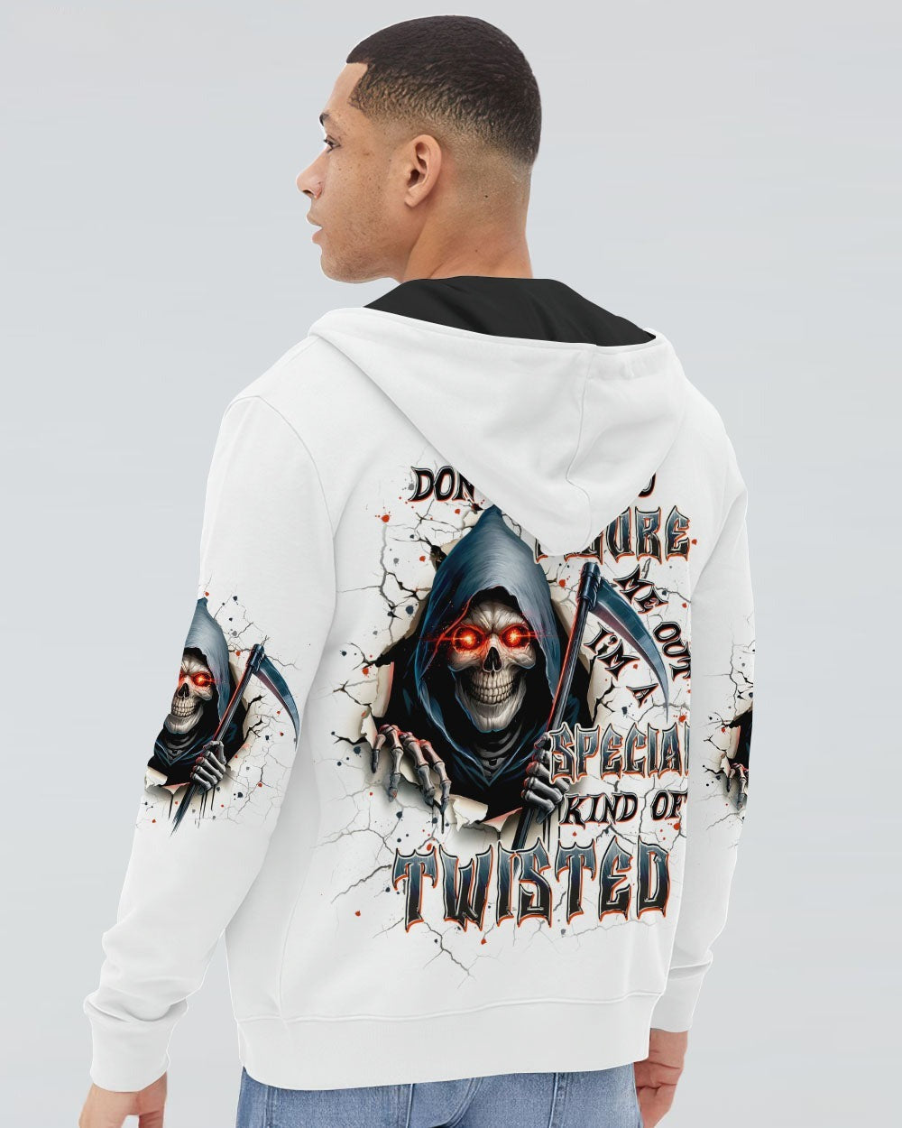 BLISSCORNERS DON'T TRY TO FIGURE ME OUT SKULL REAPER ALL OVER PRINT