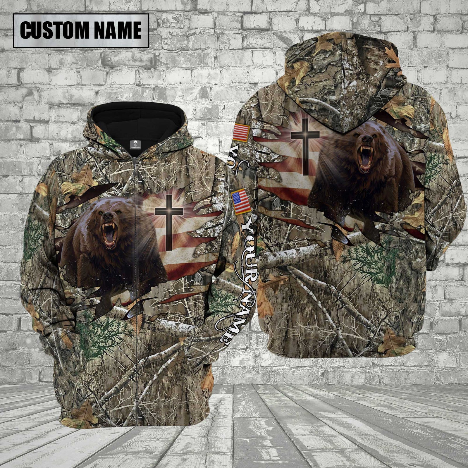 Blisscorners Custom Name Bear Hunting Shirt 3D All Over Printed Clothes