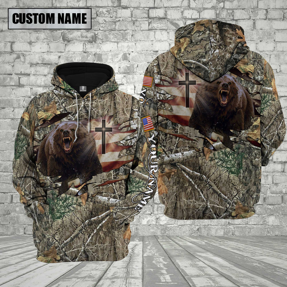 Blisscorners Custom Name Bear Hunting Shirt 3D All Over Printed Clothes