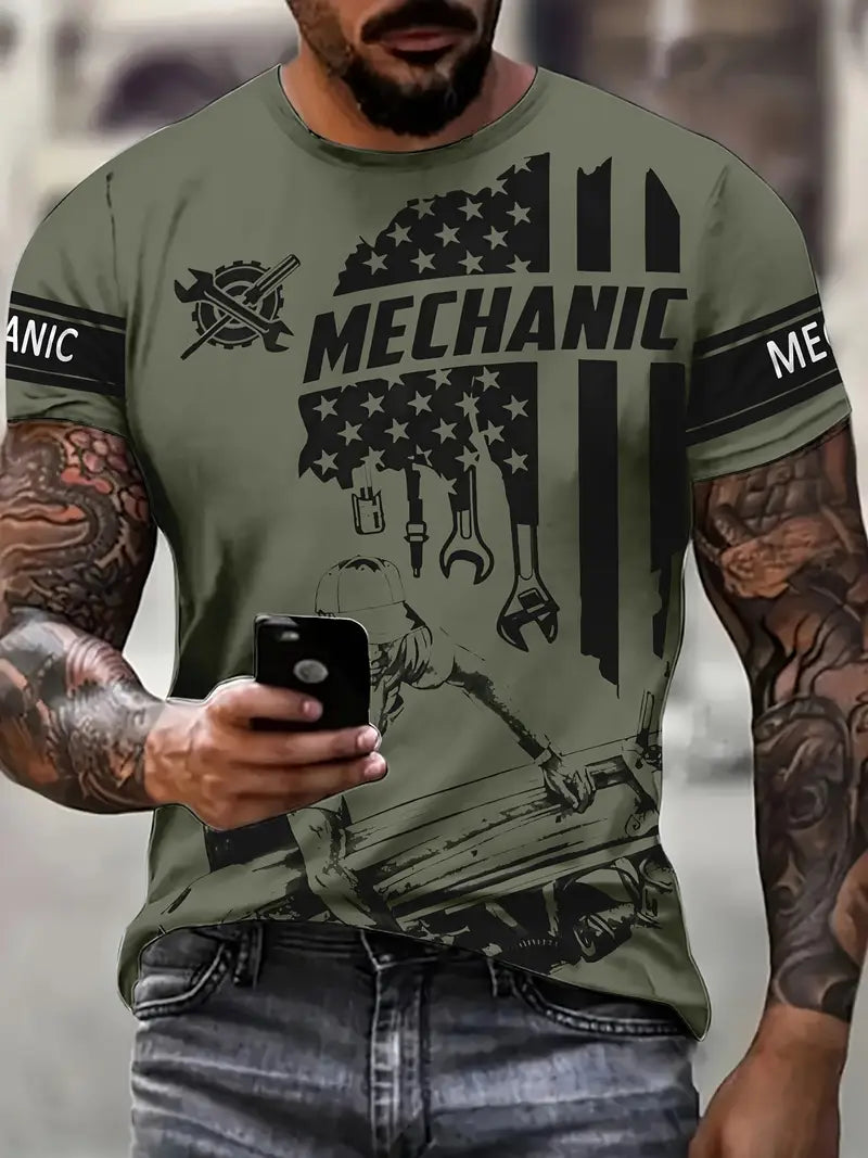 Blisscorners Mechanic Shirts for Men, Mechanic Camo Shirt Gifts for Mechanical Man