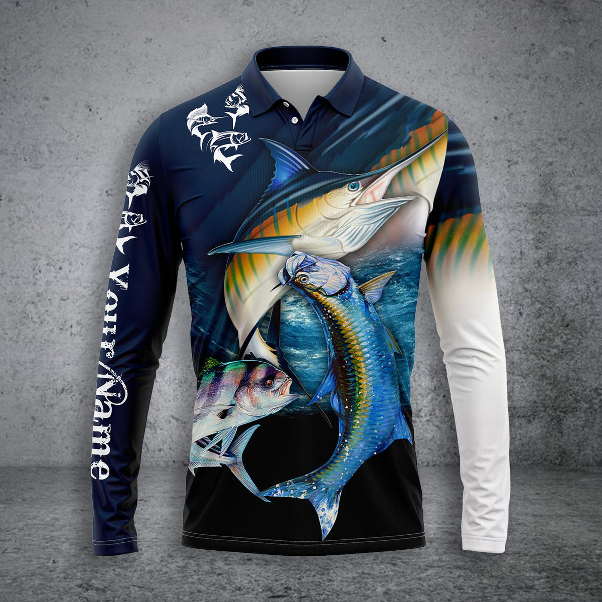 Blisscorners Fishing Atlantic Sailfish, Roosterfish, Tarpon Customize Name 3D Shirts