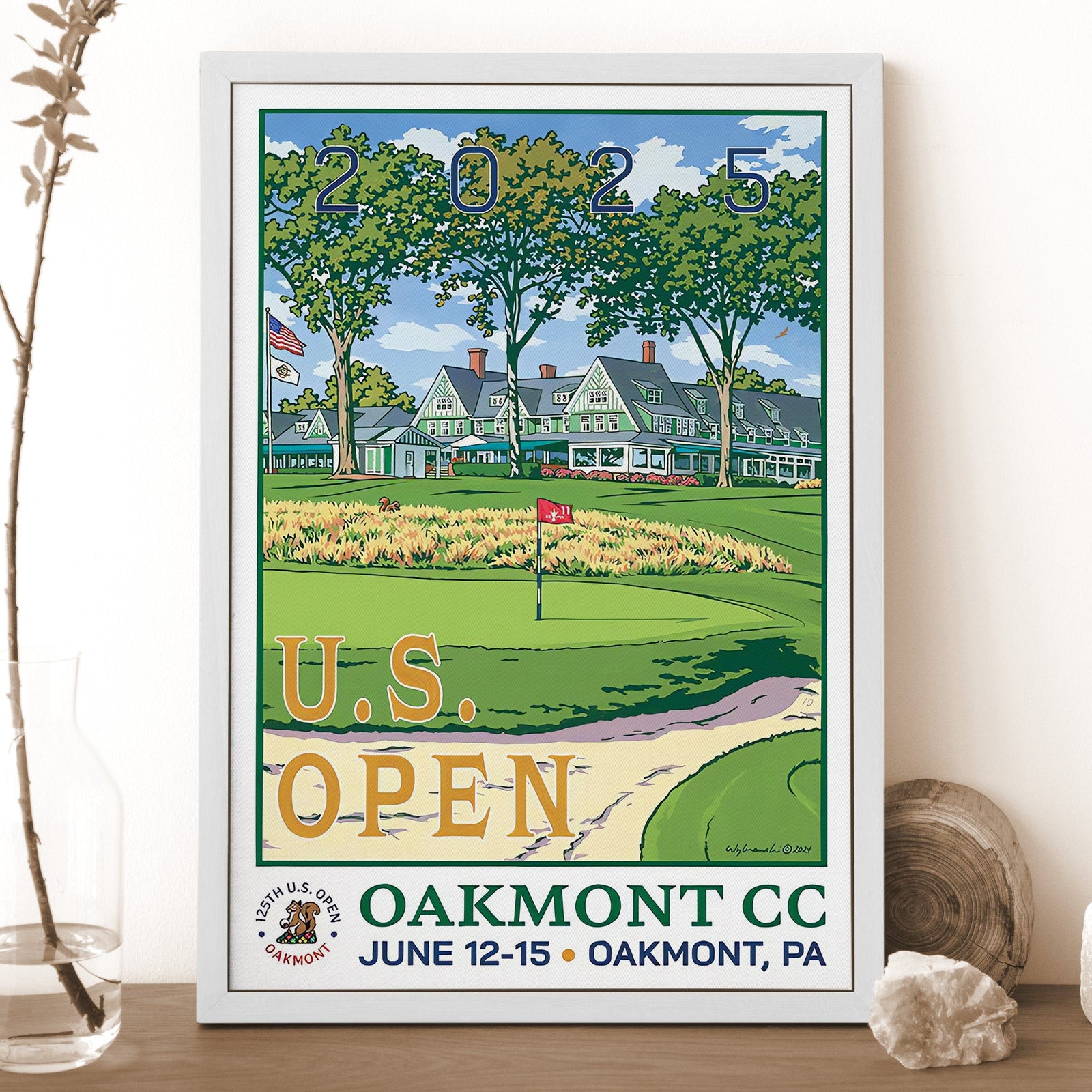 Blisscorners 2025 U.S. Open Championship Canvas, Oakmont Country Club Art, Gifts For Golf Lovers LM2611