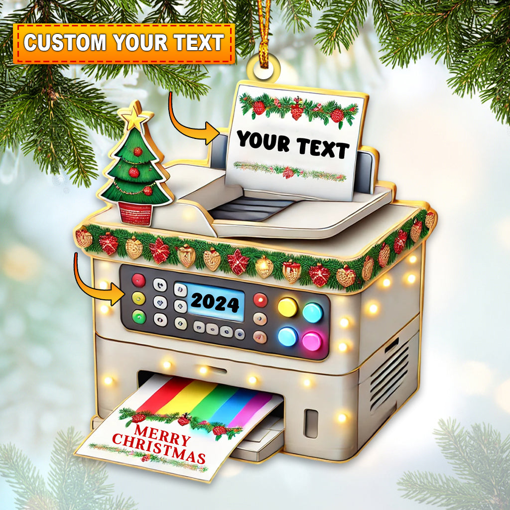 Blisscorners Christmas Fax Machine Home Decor Christmas Ornament, Personalized Ornament2D Flat LM2211