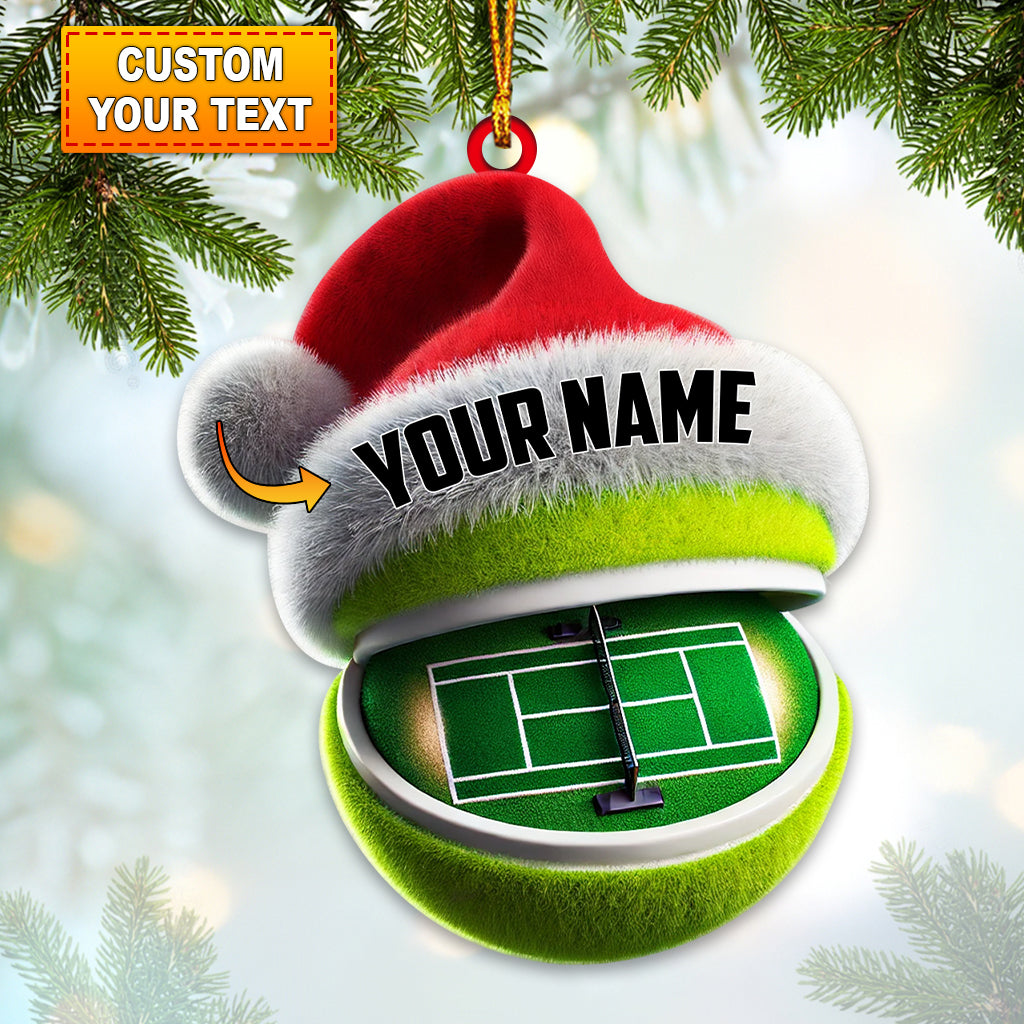 Blisscorners Tennis Court Christmas Ornament, Personalized Ornament2D Flat LM2211
