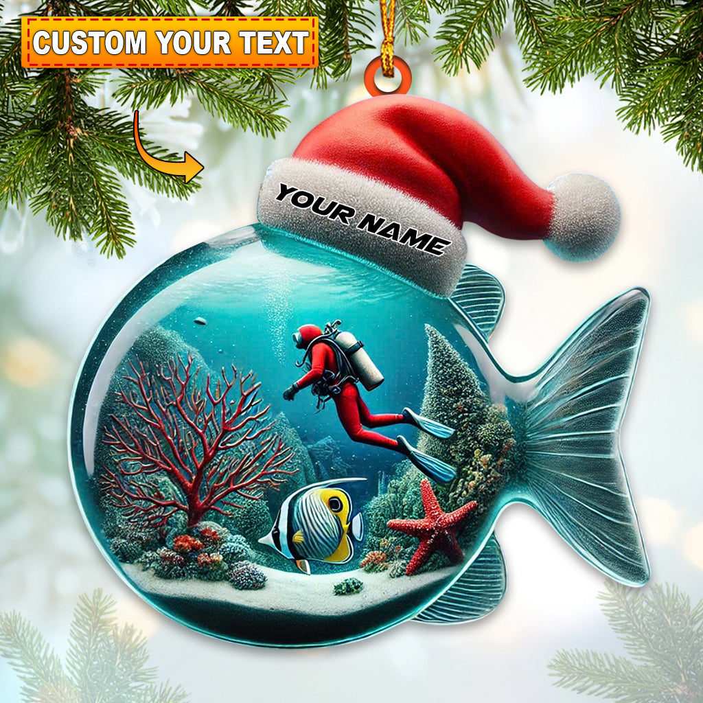 Blisscorners Diver Home Decor Christmas Ornament, Personalized Ornament2D Flat LM2211