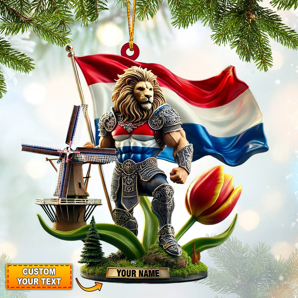 Blisscorners Merry Christmas Santa Netherlands Home Decor Christmas Ornament, Personalized Ornament2D Flat LM2211