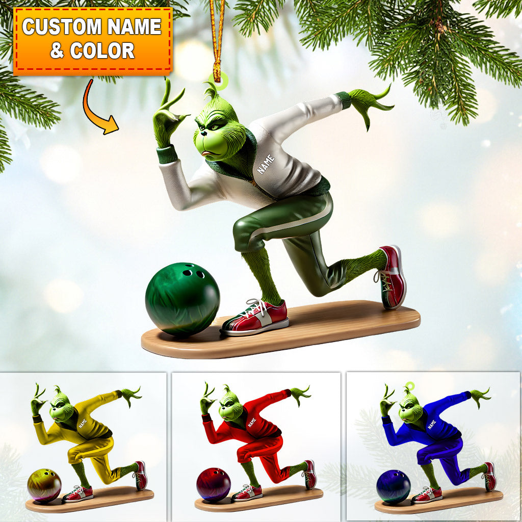 Blisscorners Bowling ELF Home Decor Christmas Ornament, Personalized Ornament2D Flat LM2211