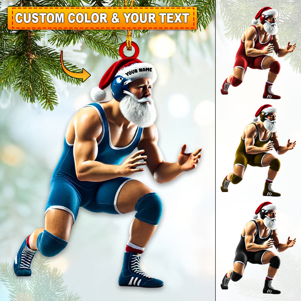 Blisscorners Wrestler Santa Home Decor Christmas Ornament, Personalized Ornament2D Flat LM2211