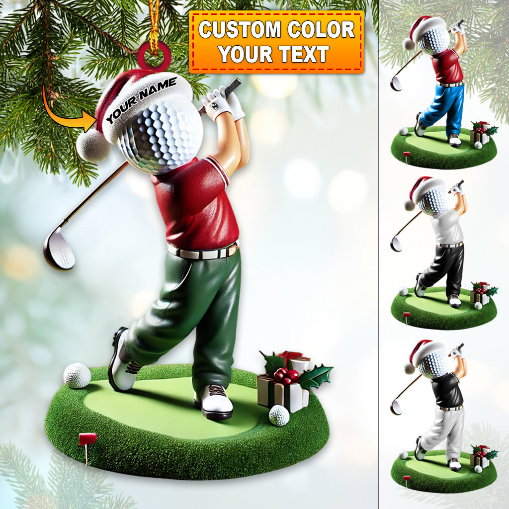Blisscorners Custom Name Golf Ornament, Golf Lover Christmas Gift42D Flat LM2111