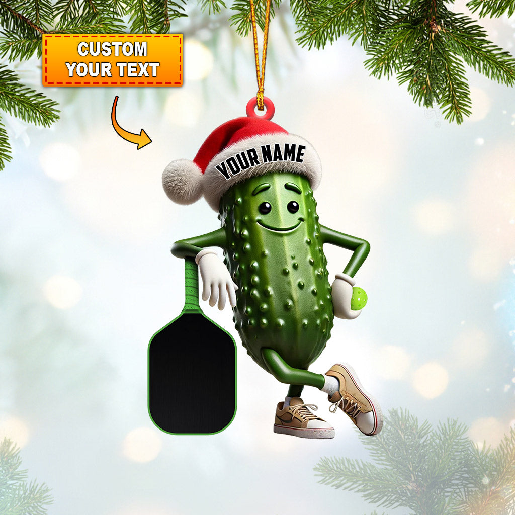 Blisscorners PickleBall Ornament, Cucumber Christmas Ornament, Personalized Ornament2D Flat LM2211
