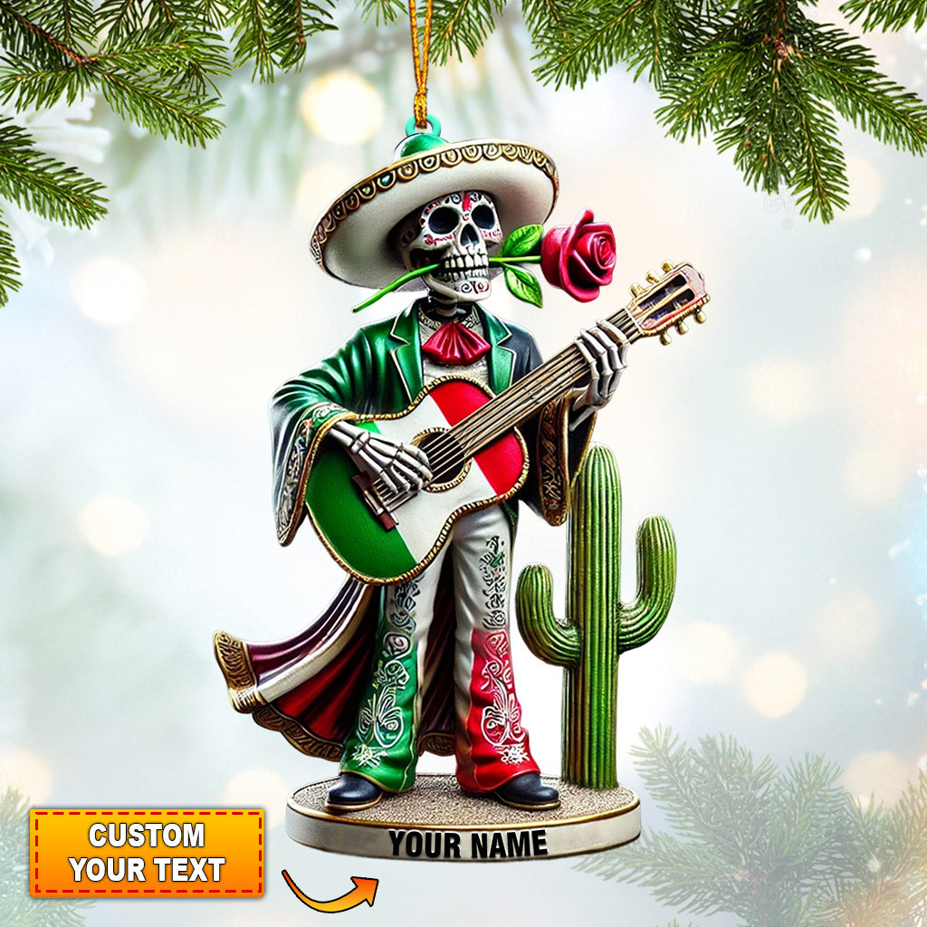 Blisscorners Skull Musican Home Decor Christmas Ornament, Personalized Ornament2D Flat LM2211