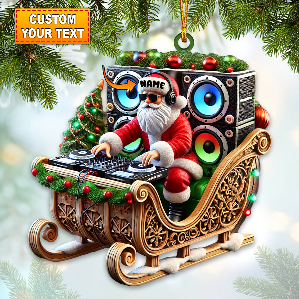 Blisscorners DJ Santa Christmas Ornament, Personalized Ornament2D Flat LM2211