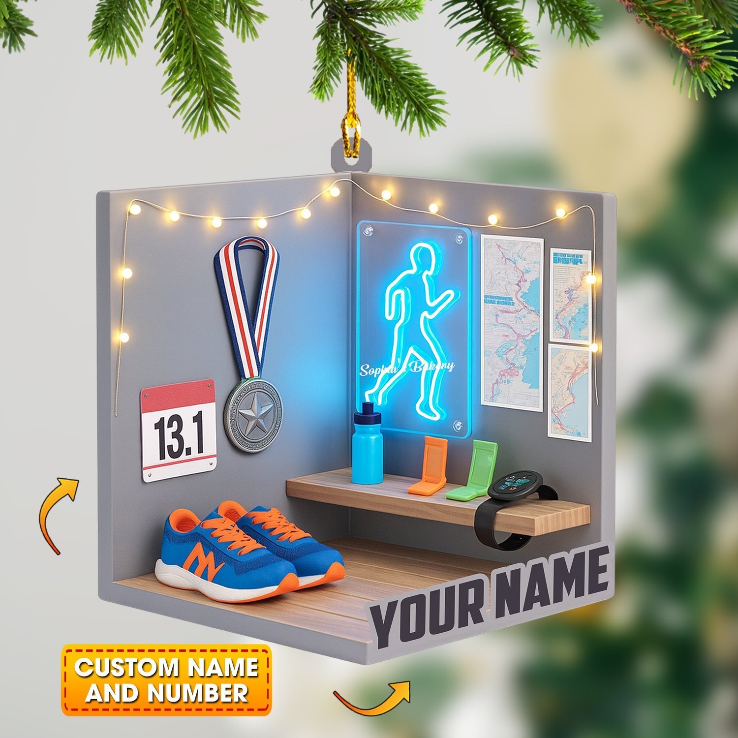 Blisscorners Running, Home Decor, Christmas Ornament, Personalized Ornament2D Flat LM2111