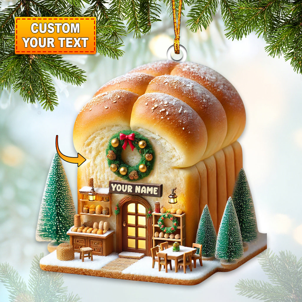 Blisscorners Santa Bread Shop Home Decor Christmas Ornament, Personalized Ornament2D Flat LM2211