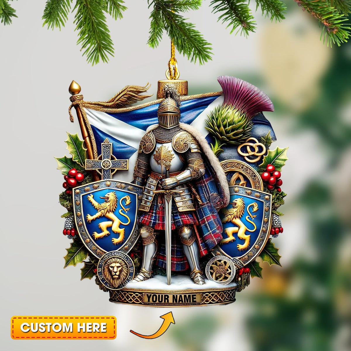 Blisscorners Scotland Lover Christmas Ornament, Personalized Ornament2D Flat LM2211