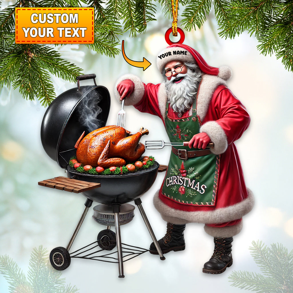 Blisscorners Merry Christmas Santa BBQ Home Decor Christmas Ornament, Personalized Ornament2D Flat LM2211